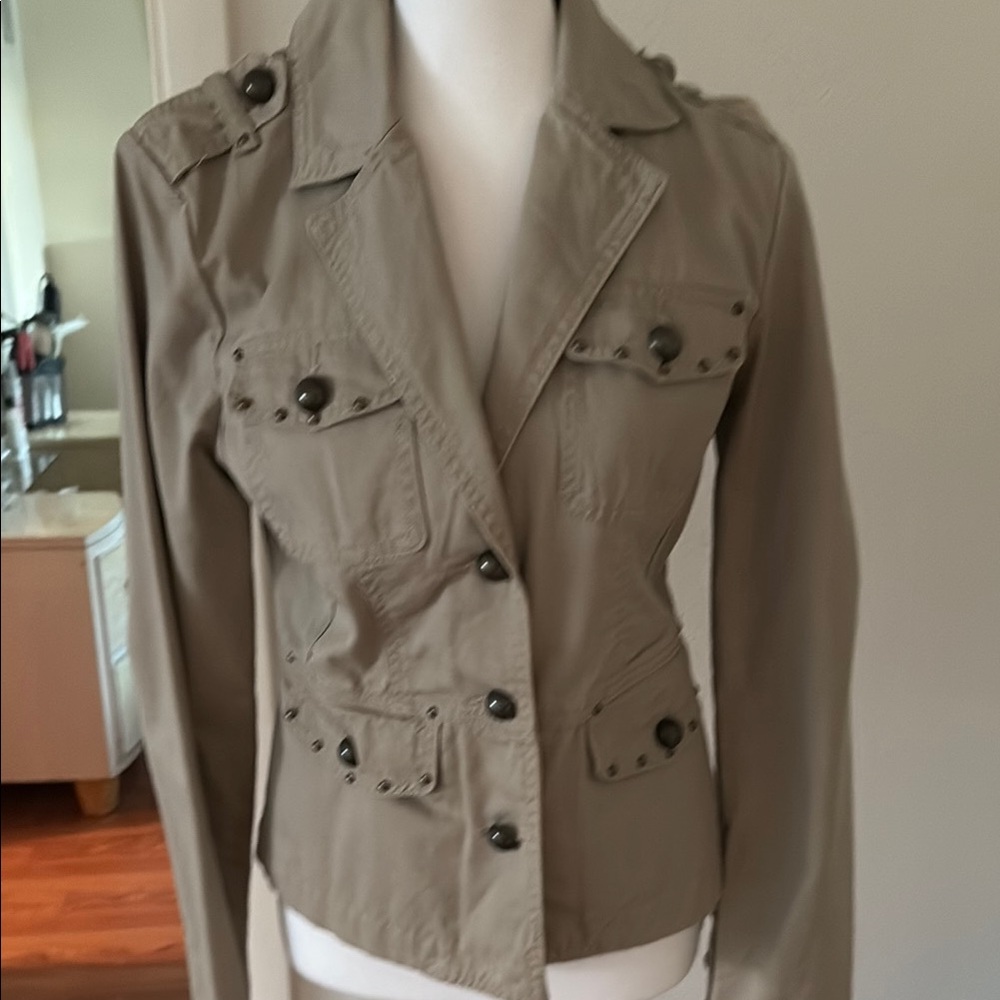 Baccini Tan Utility Jacket with Structured Military Style